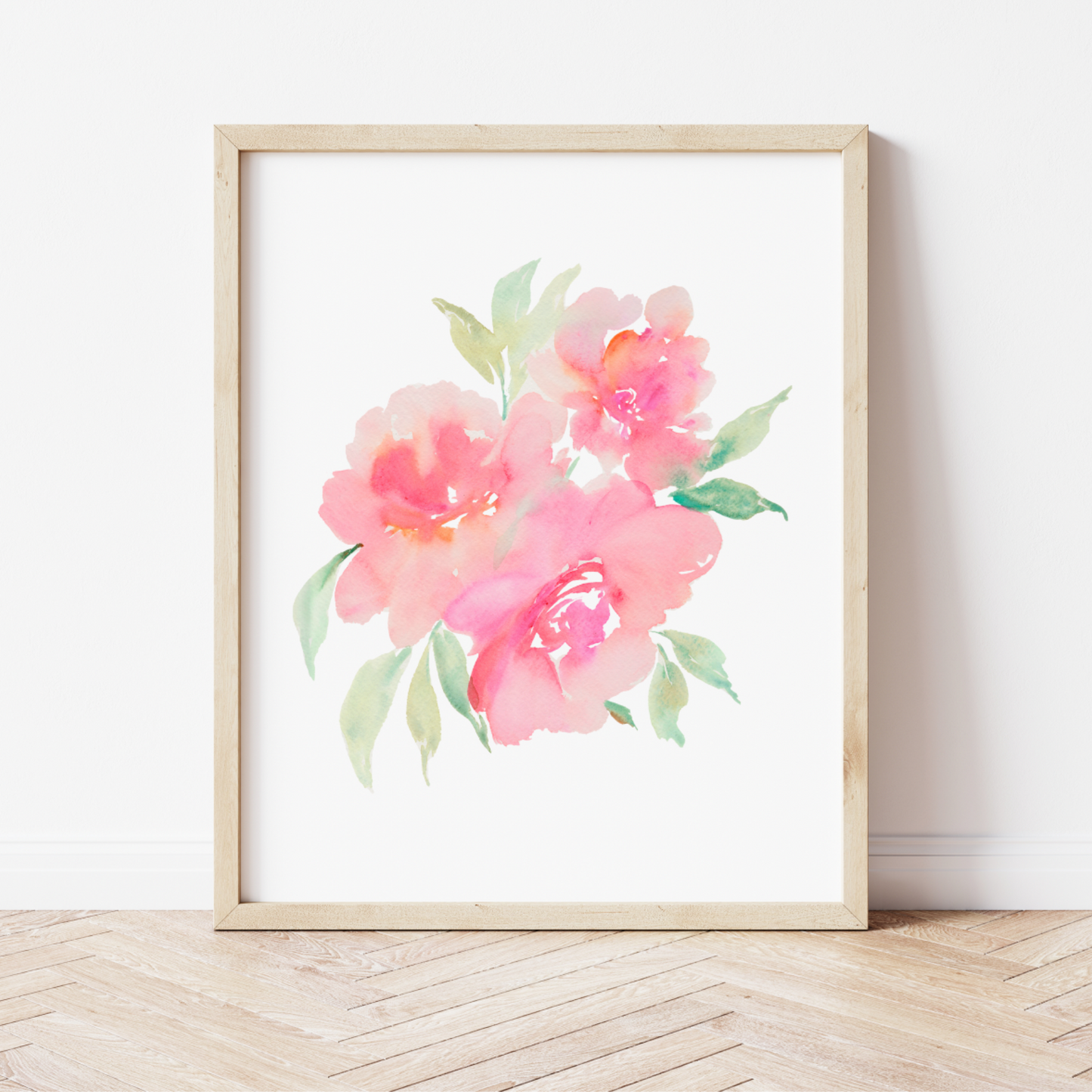 Pink Blooming Roses Art Print