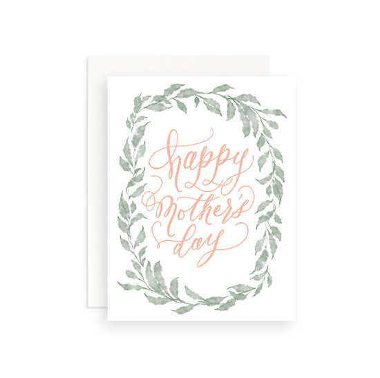 Load image into Gallery viewer, Coral+Green Happy Mother&amp;#39;s Day Greeting Card
