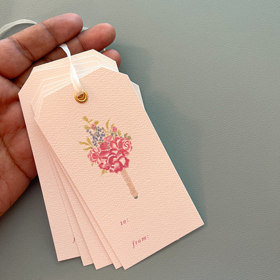 Pink Flowers for You Gift Tags