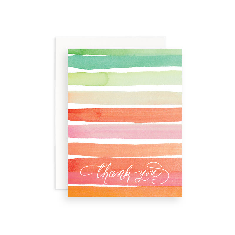 Colorful Stripes Thank you Card