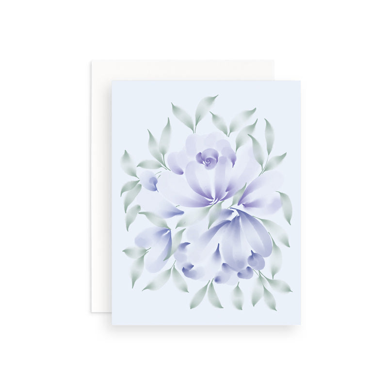 Purple & Blue Floral Greeting Card 